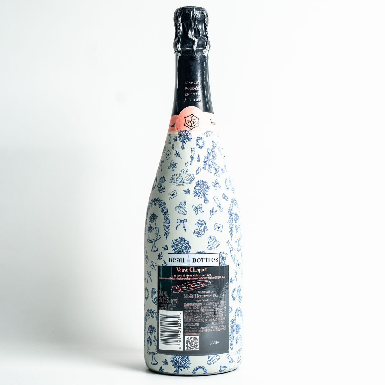 Beau Bottles Blue Wedding Toile- Champagne Collection