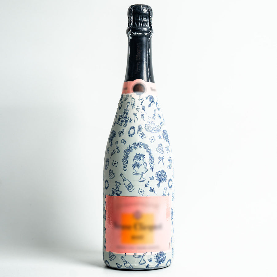 Beau Bottles Blue Wedding Toile- Champagne Collection