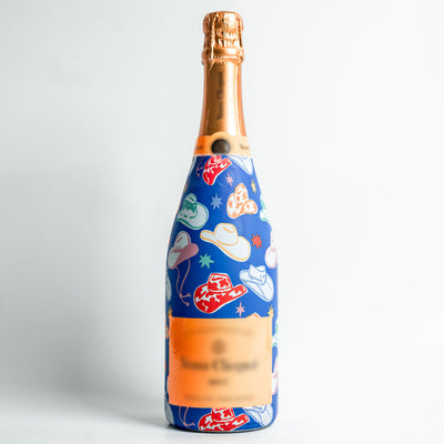 Colorful Western Hats Champagne Bottle Wrap bottle wrap on a Veuve Clicquot champagne bottle