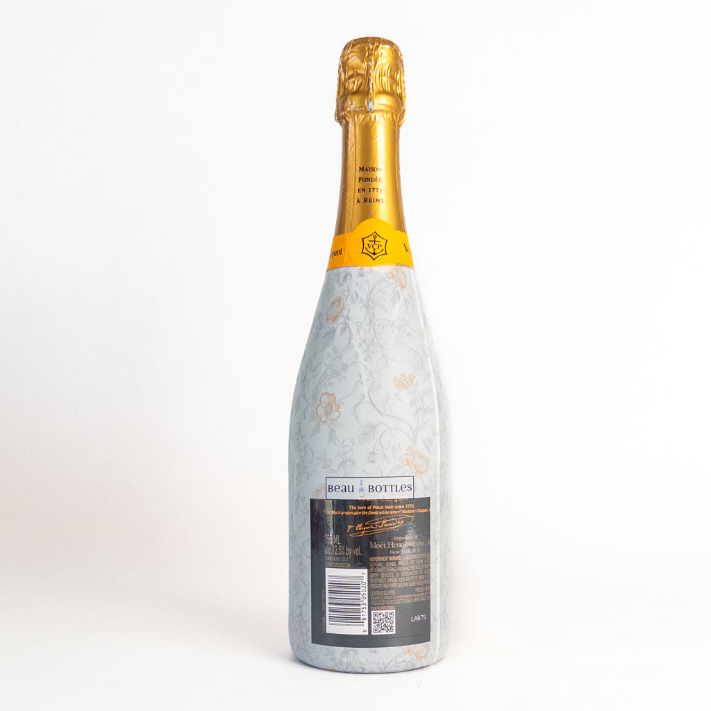Floral Bridal Bliss Bottle Wrap on Champagne Bottle