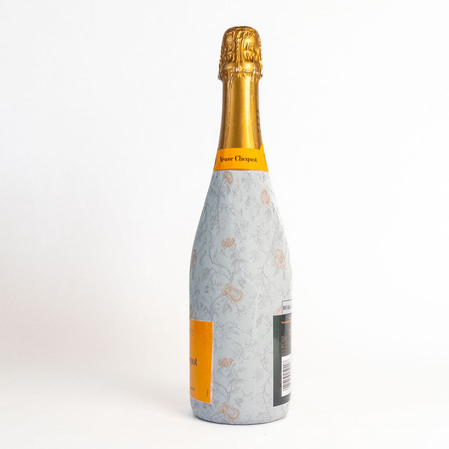 Floral Bridal Bliss Bottle Wrap on Champagne Bottle