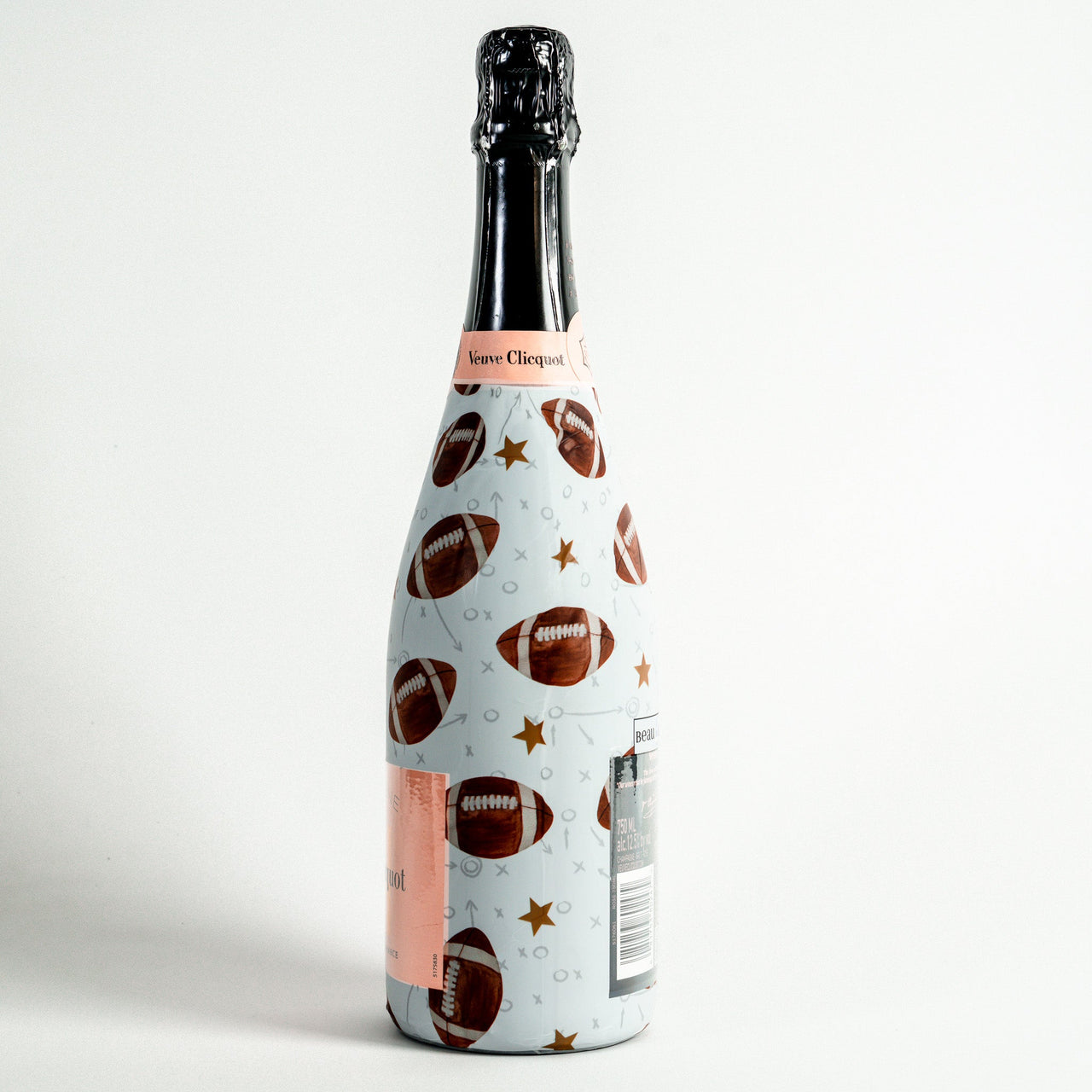 Footballs Bottle Wrap on Champagne Bottle