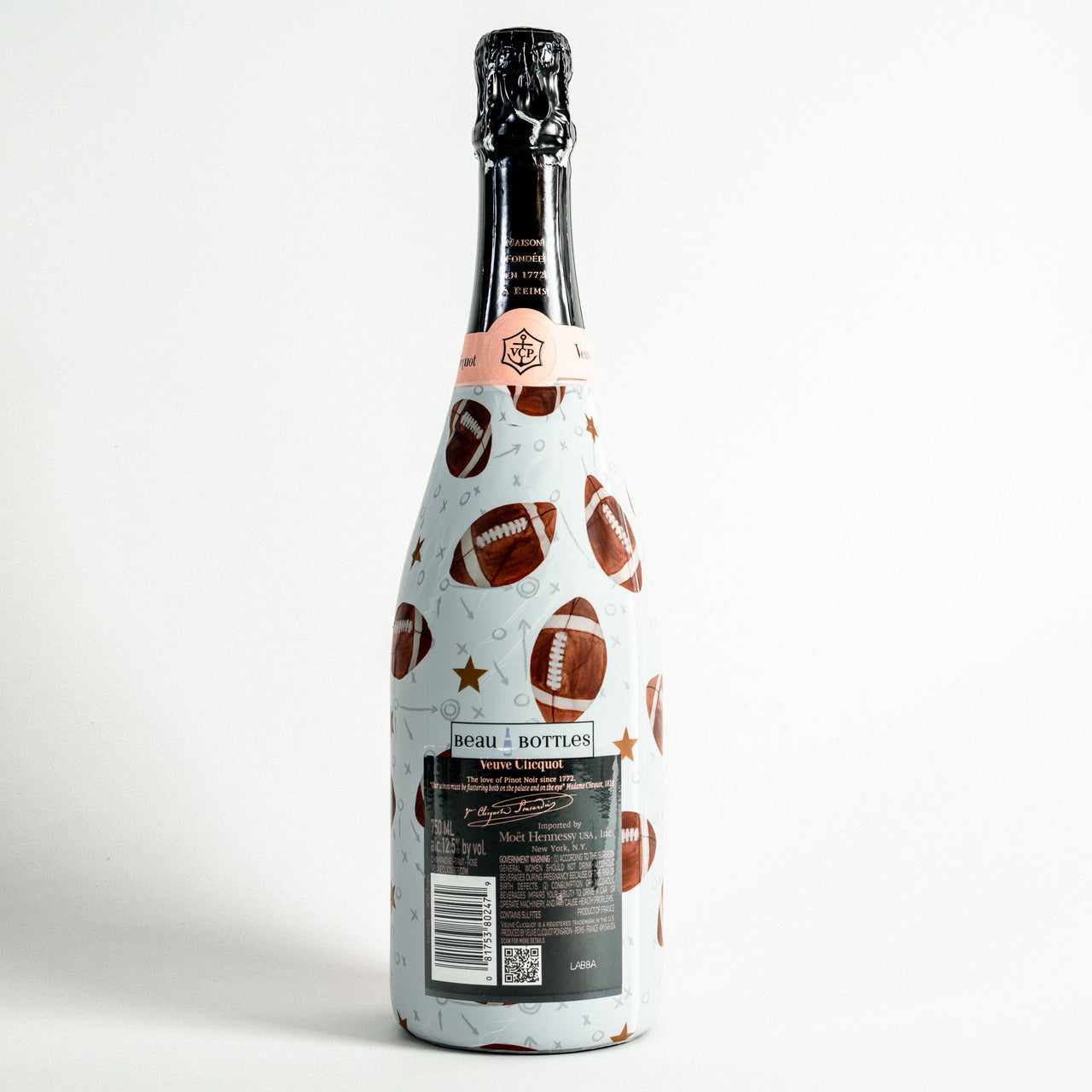 Footballs Bottle Wrap on Champagne Bottle