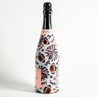 Thumbnail for Navy and Orange Game Day Bottle Wrap on Champagne Bottle