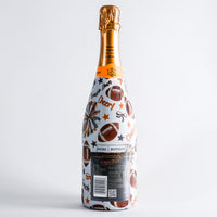 Thumbnail for Orange and Grey Game Day Bottle Wrap on Champagne Bottle