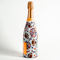 Thumbnail for Orange and Purple Game Day Bottle Wrap on Champagne Bottle