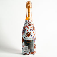 Thumbnail for Orange and Purple Game Day Bottle Wrap on Champagne Bottle