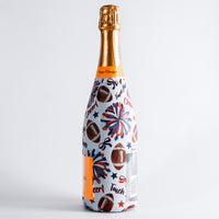 Thumbnail for Red and Navy Game Day Bottle Wrap on Champagne Bottle