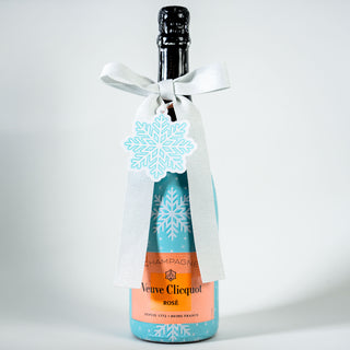 Beau Bottles X Wrapido!'s Limited Edition Snowflake Bottle Wrap and Bottle Bow™  Matching Set- Champagne Collection