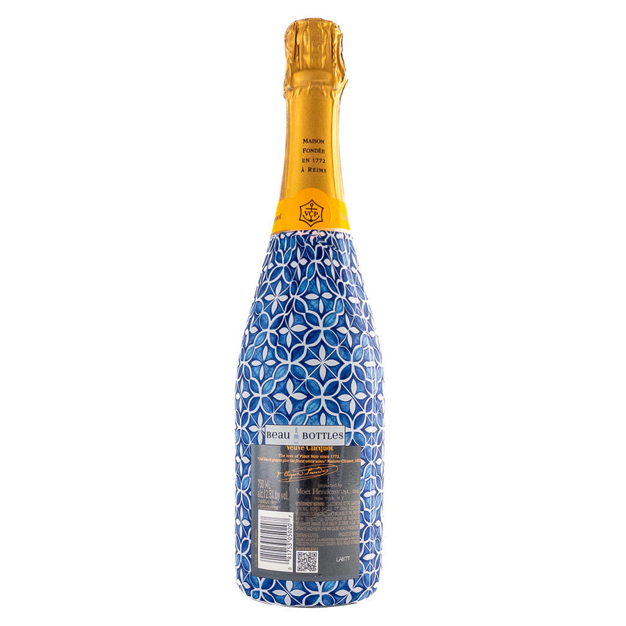 Andalusian Tile Bottle Wrap on Champagne Bottle