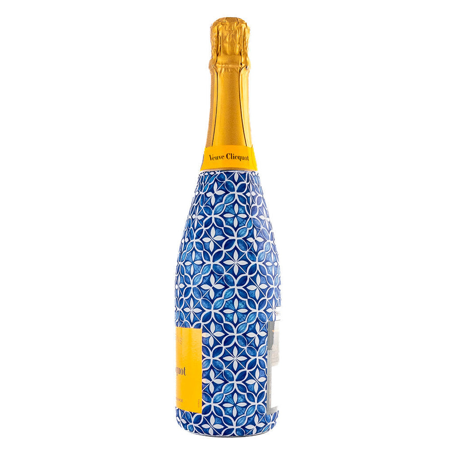 Andalusian Tile Bottle Wrap on Champagne Bottle