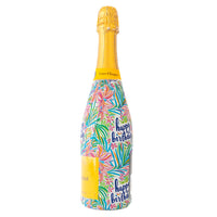 Thumbnail for Happy Birthday Floral Bottle Wrap on Champagne Bottle