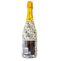 Thumbnail for Black and White Floral Bottle Wrap on Champagne Bottle