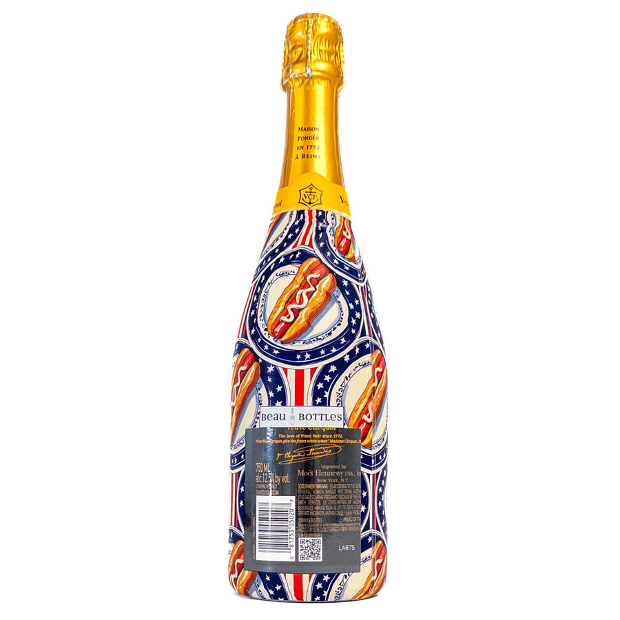 Summer Hot Dog Bottle Wrap on Champagne Bottle