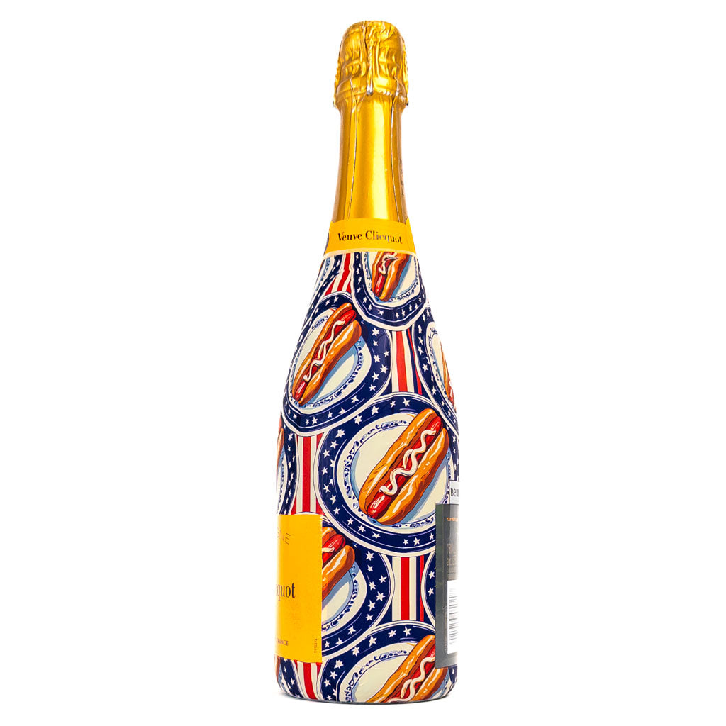 Summer Hot Dog Bottle Wrap on Champagne Bottle