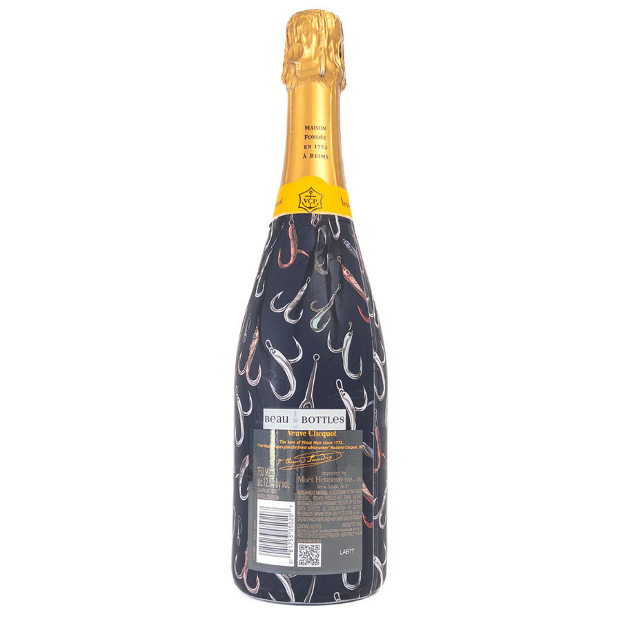 Fishing Hooks Bottle Wrap on Champagne Bottle