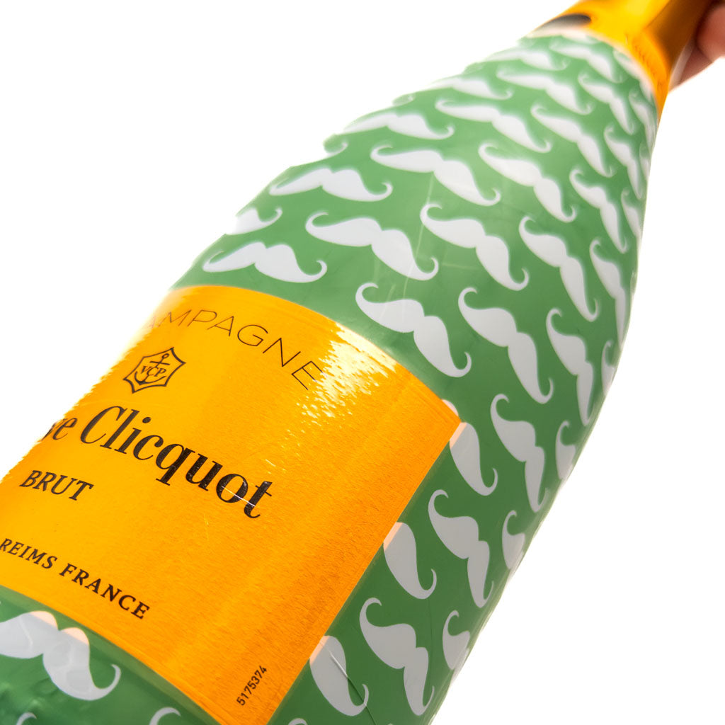 Mustaches Bottle Wrap on Champagne Bottle