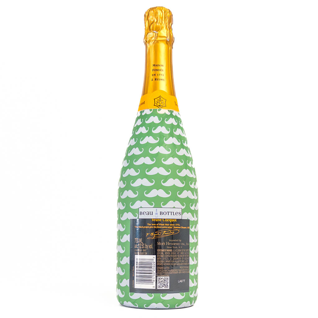 Mustaches Bottle Wrap on Champagne Bottle