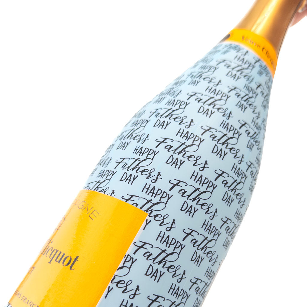 Happy Fathers Day Bottle Wrap on Champagne Bottle