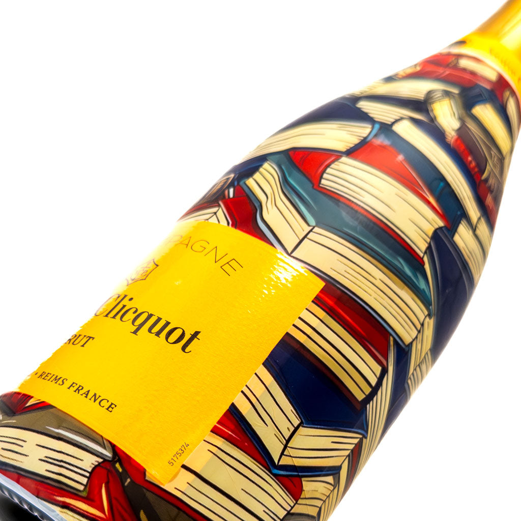 Library Bottle Wrap on Champagne Bottle