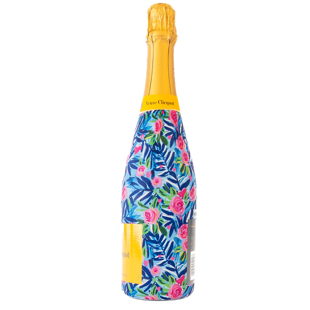 Preppy Roses with Love Bottle Wrap on Champagne Bottle