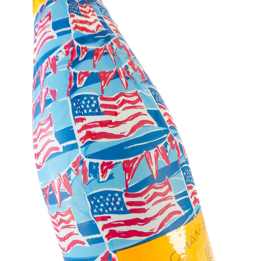 Stars and Stripes Bottle Wrap on Champagne Bottle