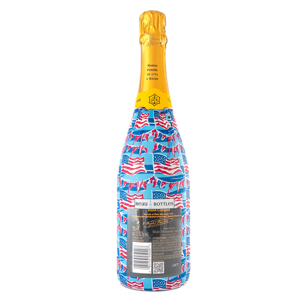 Stars and Stripes Bottle Wrap on Champagne Bottle