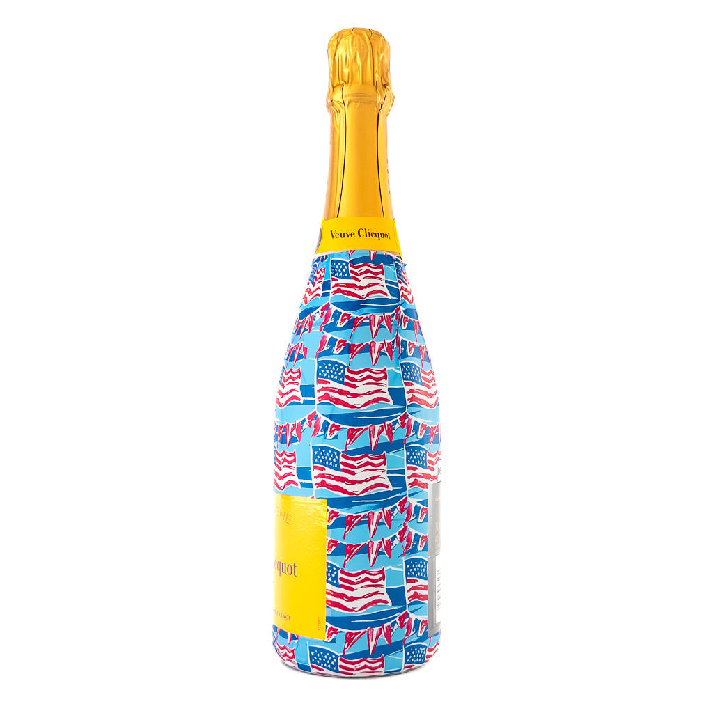 Stars and Stripes Bottle Wrap on Champagne Bottle