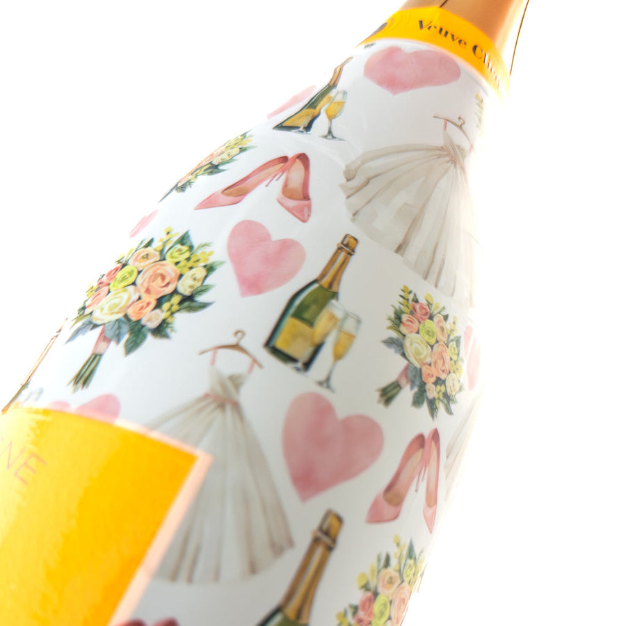 Wedding Romance Bottle Wrap on Champagne Bottle