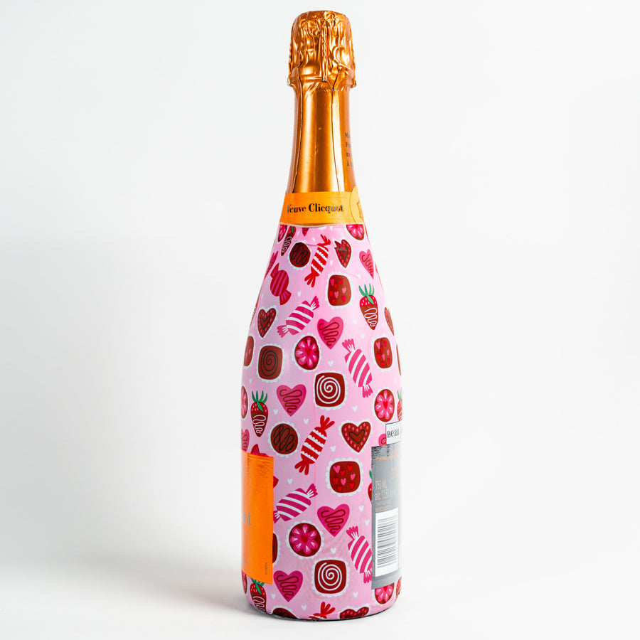 Limited Edition Amour Chocolat Bottle Wrap on Champagne Bottle