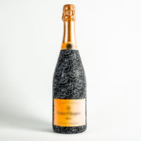 Thumbnail for Black and White Roses – Champagne Collection Bottle Wrap on Champagne Bottle