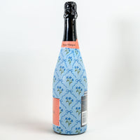Thumbnail for Blue Bows and Blossoms Bottle Wrap on Champagne Bottle