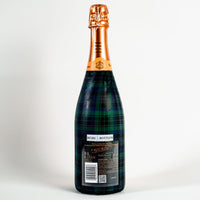 Thumbnail for Blue and Green Christmas Tartan Bottle Wrap on Champagne Bottle