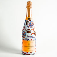 Thumbnail for Blue and Orange Game Day Bottle Wrap on Champagne Bottle