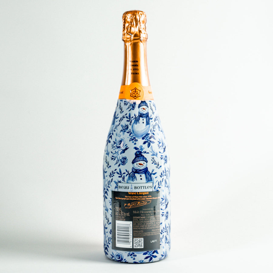 Beau Bottles Blue and White Snowman - Champagne Collection