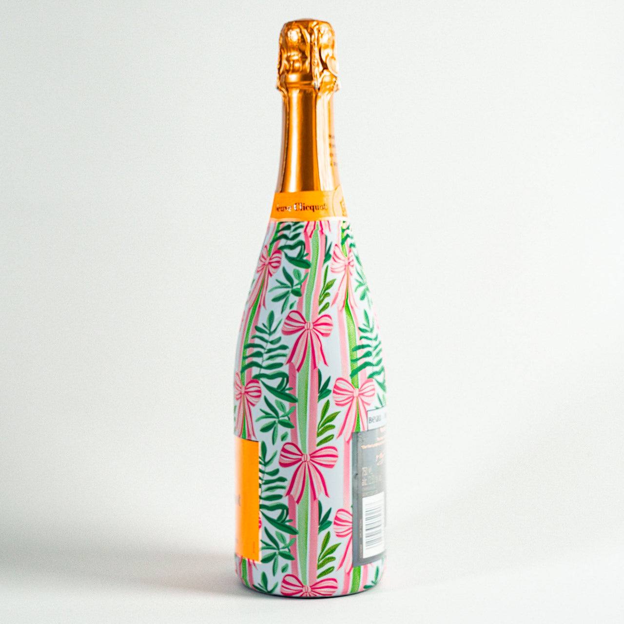 Bows of Joy Bottle Wrap on Champagne Bottle