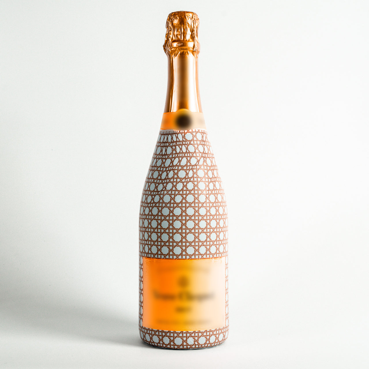 Brown and White Cane – Champagne Collection Bottle Wrap on Champagne Bottle