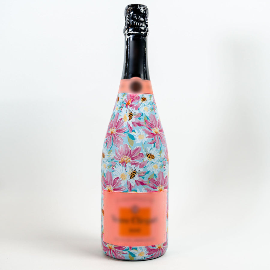 Busy Bee Garden Bottle Wrap on Champagne Bottle