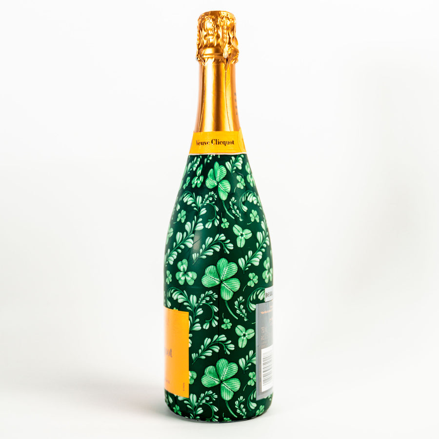 Limited Edition Clover and Charm Bottle Wrap on Champagne Bottle