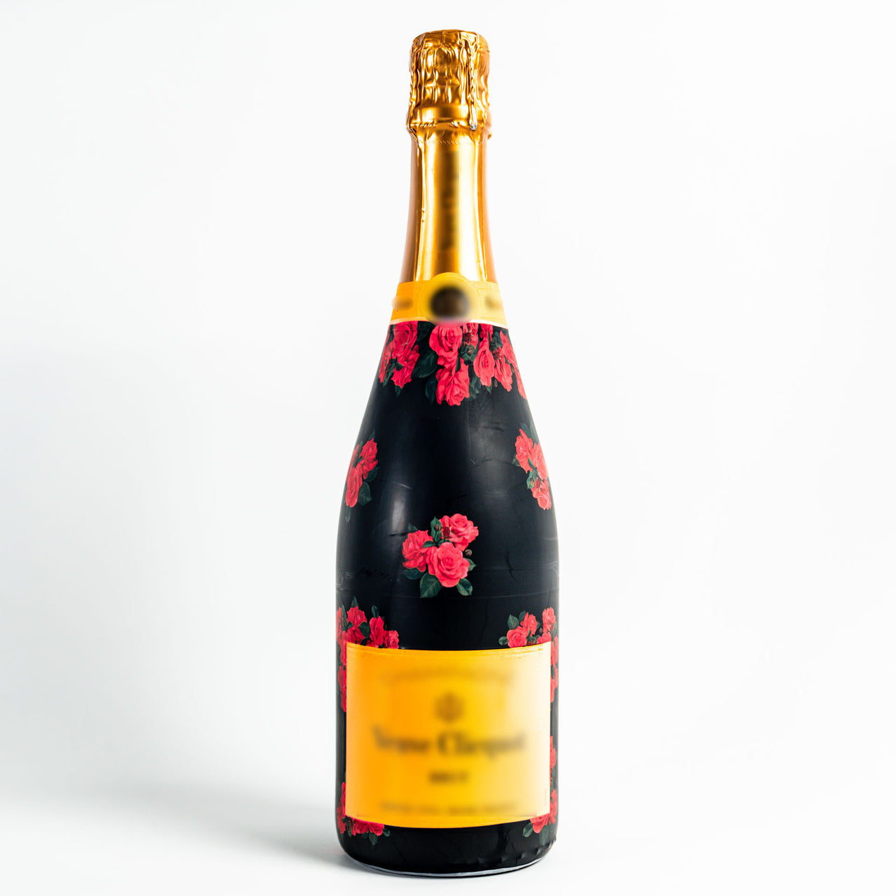 Crimson Roses Bottle Wrap on Champagne Bottle