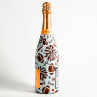 Thumbnail for Crimson and Grey Game Day Bottle Wrap on Champagne Bottle