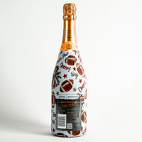 Thumbnail for Crimson and Grey Game Day Bottle Wrap on Champagne Bottle
