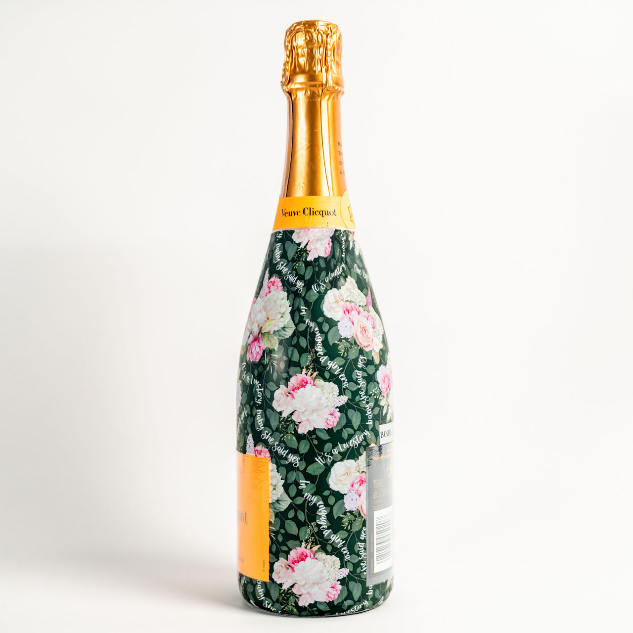 Engaged Era Bottle Wrap on Champagne Bottle