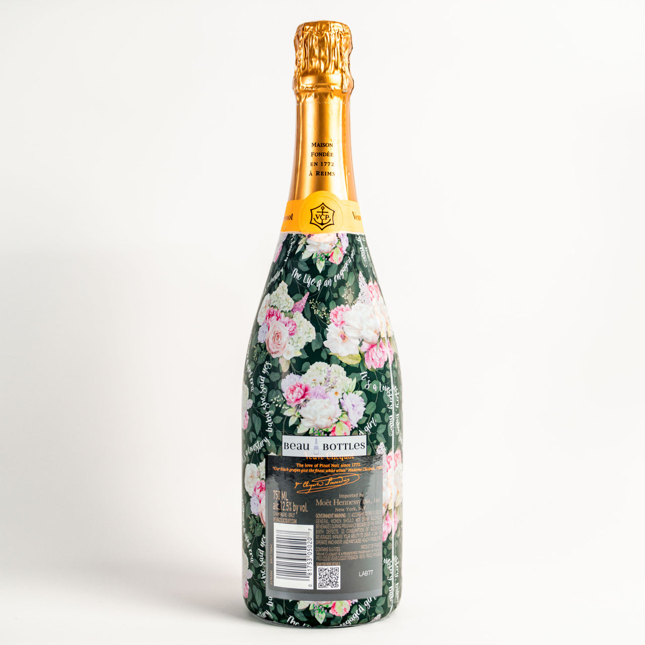 Engaged Era Bottle Wrap on Champagne Bottle