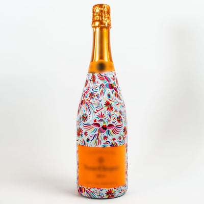 Fiesta Otomi Floral Bottle Wrap on Champagne Bottle