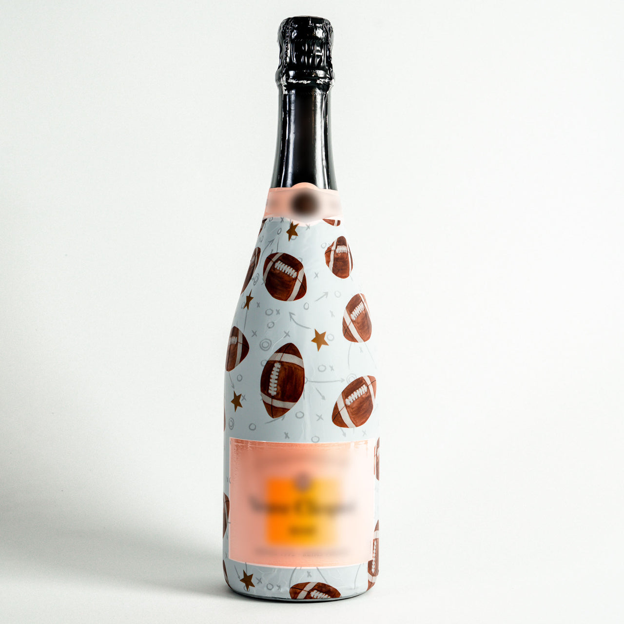Footballs Bottle Wrap on Champagne Bottle