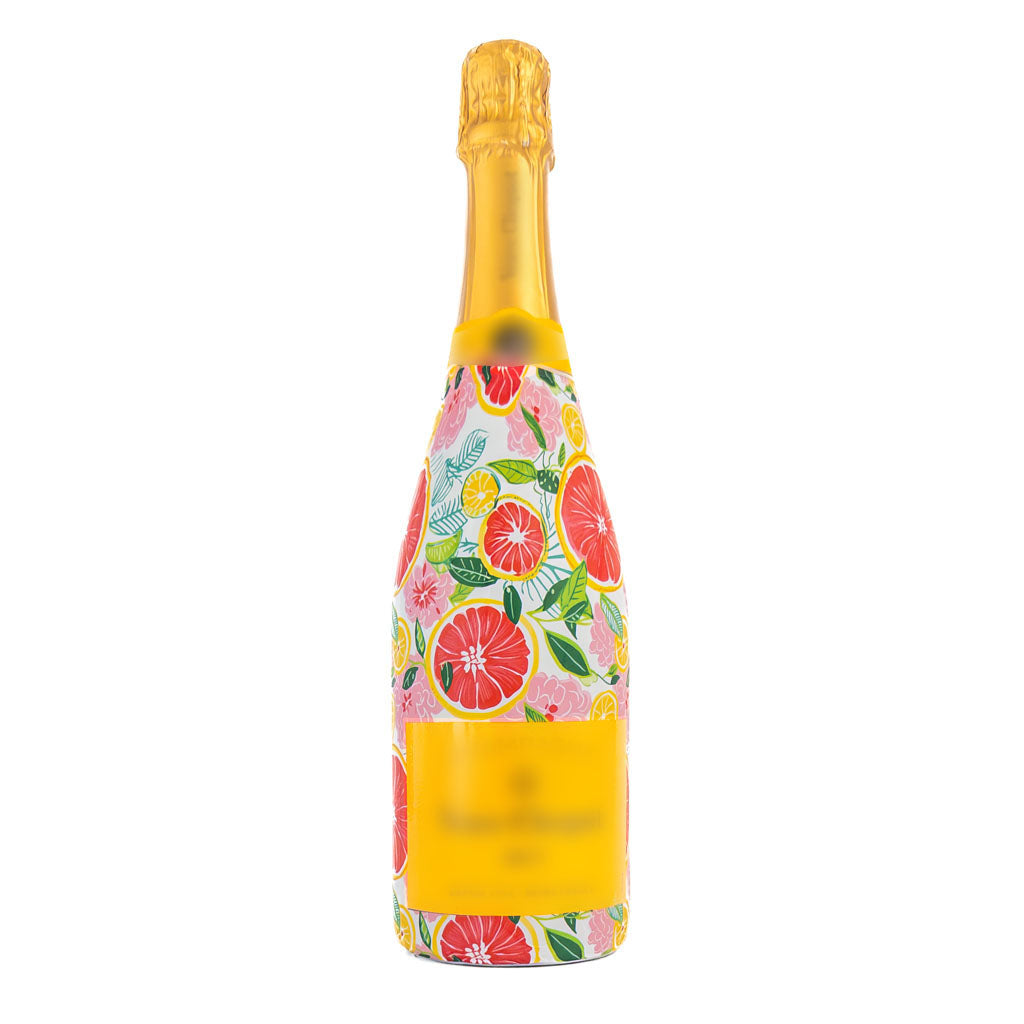 Preppy Grapefruits Bottle Wrap on Champagne Bottle