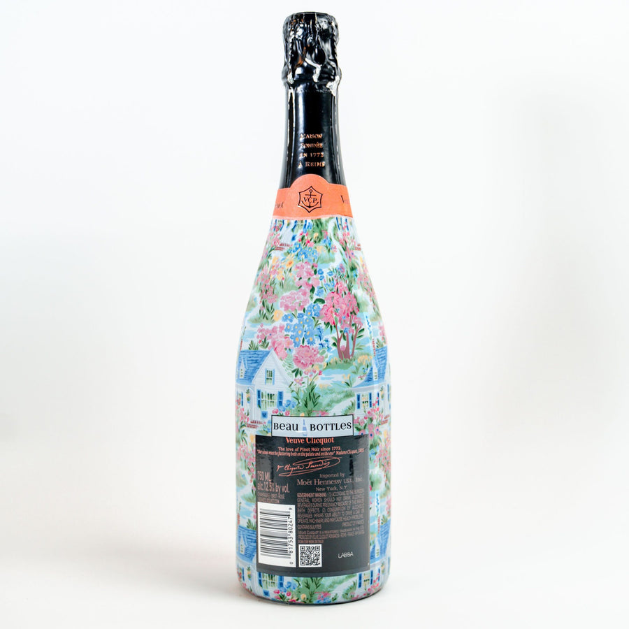 Hamptons Cottage Garden Bottle Wrap on Champagne Bottle