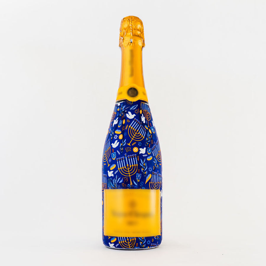 Limited Edition Hanukkah Bottle Wrap on Champagne Bottle