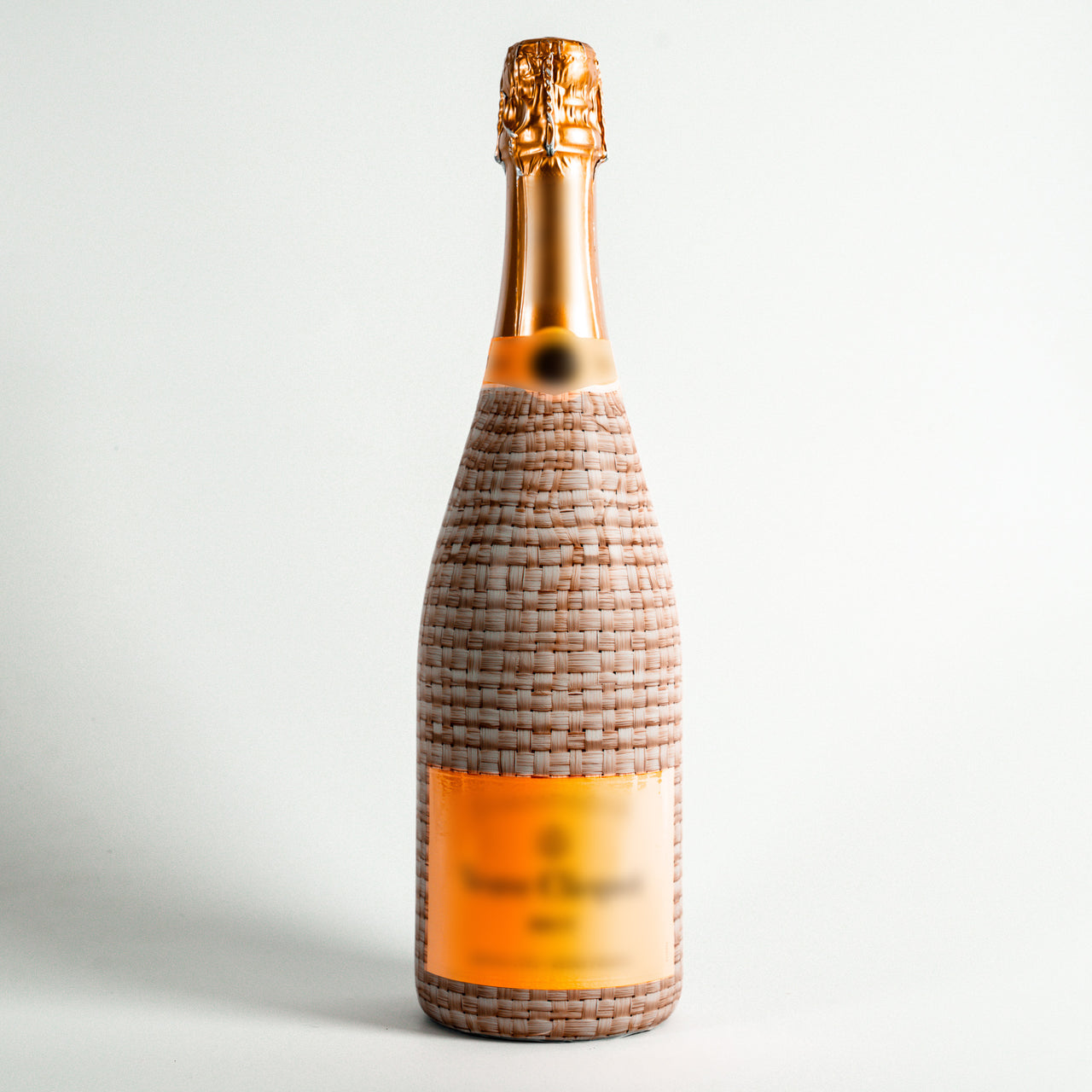 Honey Rattan Weave– Champagne Collection Bottle Wrap on Champagne Bottle